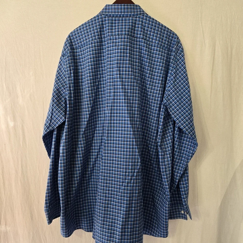 LL Bean Mens 2XLT Tall Traditional Fit Long Sleeve Blue‎ Button Shirt Cotton
